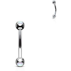 Piercing Street Piercing arcade boules opale blanche - Argente