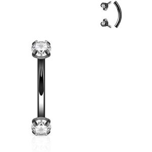 Piercing Street Piercing arcade strass en acier noir - Noir