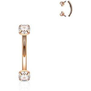 Piercing Street Piercing arcade strass en acier or rose - Or Rose