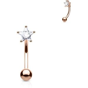 Piercing Street Piercing arcade plaque or rose zircon etoile blanche - Or Rose