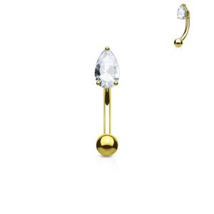 Piercing Street Piercing arcade plaque or zircon larme blanche - Dore