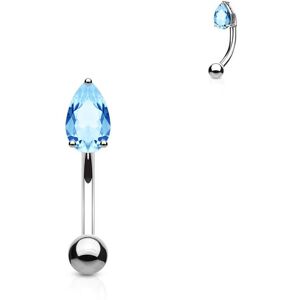 Piercing Street Piercing arcade zircon larme turquoise - Argente