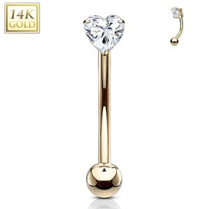 Piercing Street Piercing arcade Or jaune 14 carats coeur - Dore