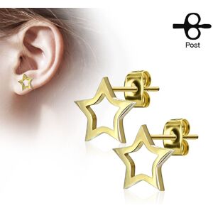 Piercing Street Paire boucles d'oreilles clous etoile silhouette dore - Dore