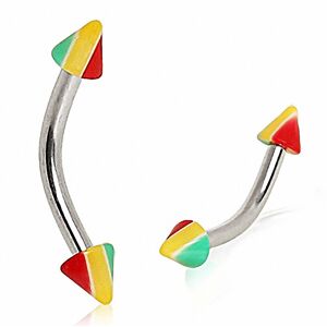 Piercing Street Piercing arcade pointes acrylique rasta - Multicolore