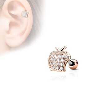 Piercing Street Piercing oreille cartilage helix pomme strass plaque or rose - Or Rose