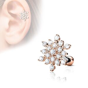 Piercing Street Piercing oreille cartilage helix flocon de neige plaque or rose - Or Rose