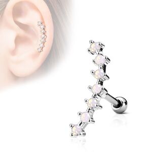 Piercing Street Piercing oreille cartilage helix courbe 7 opalite roses - Argente
