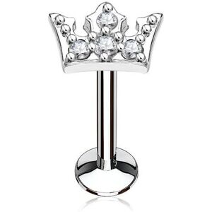 Piercing Street Piercing oreille labret levre couronne pavee de strass - Argente