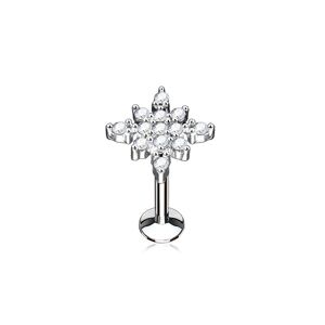 Piercing Street Piercing oreille labret levre etoile eclatante - Argente