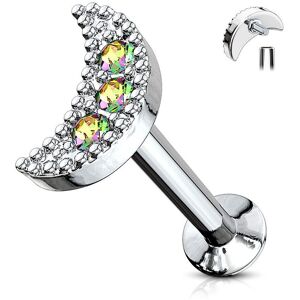 Piercing Street Piercing oreille labret levre croissant de lune aurore boreale - Argente