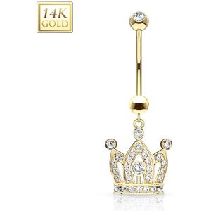 Piercing Street Piercing nombril Or 14 carats couronne - Dore