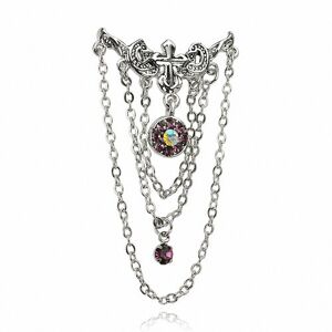 Piercing Street Piercing nombril inverse chaines violet - Argente