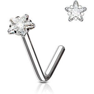 Piercing Street Piercing nez tige en L argente gemme etoile - Argente