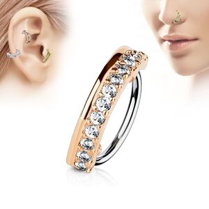 Piercing Street Piercing oreille nez anneau ligne de strass or rose - Or Rose