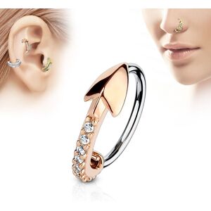 Piercing Street Piercing oreille nez anneau fleche or rose pavee de strass - Or Rose