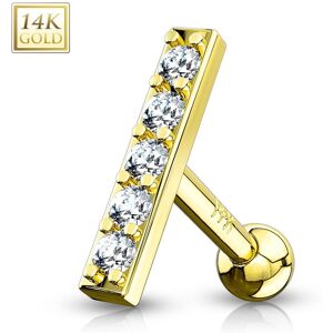 Piercing Street Piercing Cartilage Oreille Barre sertie en Or Jaune 14 Carats - Dore