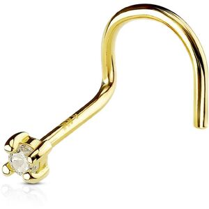 Piercing Street Piercing nez tige courbee Or 14K GEM Serti Griffes - Dore