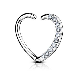 Piercing Street Piercing oreille cartilage daith coeur pave en Or blanc 14 Carats - Argente