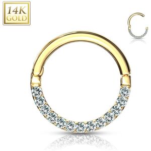 Piercing Street Piercing oreille anneau en or jaune 14 carats pave de gemmes - Dore