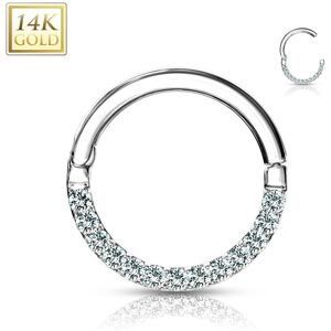 Piercing Street Piercing oreille anneau en or blanc 14 carats pave de gemmes - Argente