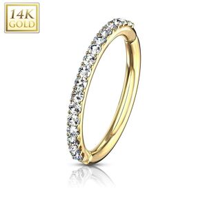 Piercing Street Piercing anneau oreille en or jaune 14 carats pave de gemmes - Dore