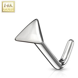 Piercing Street Piercing nez Or blanc 14 carats tige L triangle - Argente