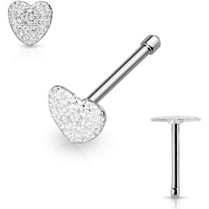 Piercing Street Piercing nez tige droite coeur sable argente - Argente