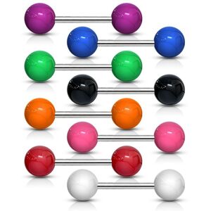 Piercing Street Piercing langue boules Acrylique UV Solide - Multicolore