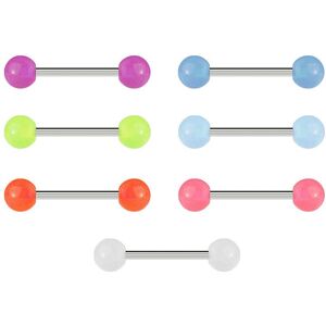 Piercing Street Lot de 7 piercing langue glow in the dark - Multicolore