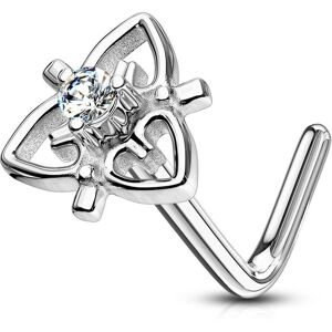 Piercing Street Piercing nez tige en L triple coeur filigrane - Argente