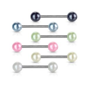 Piercing Street Piercing langue avec Boules acrylique Perlees - Multicolore