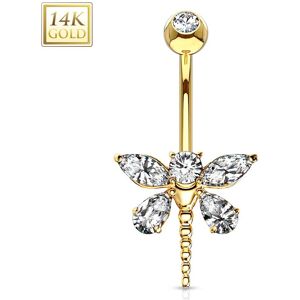 Piercing Street Piercing nombril Or jaune 14 carats libellule - Dore