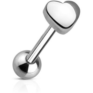 Piercing Street Piercing langue Coeur 5 mm en acier chirurgical - Argente