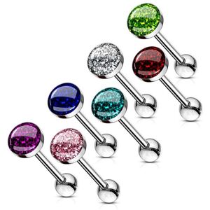 Piercing Street Piercing langue Dome Epoxy Phosphore - Argente