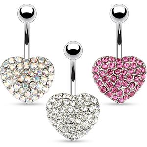 Piercing Street Piercing nombril Coeur Multi Crystal - Argente