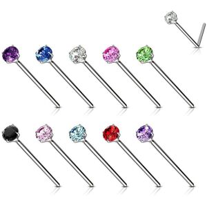 Piercing Street Piercing nez Argent Tige Pliable Strass Rond - Argente