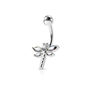 Piercing Street Piercing nombril Acier Chirurgical Libellule - Argente