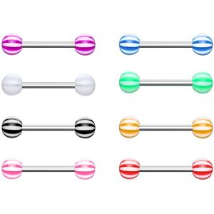 Piercing Street Lot de 8 piercing langue candy - Multicolore