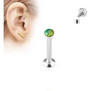 Piercing Street Piercing oreille labret vissage interne opale vert - Argente