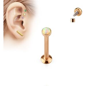 Piercing Street Piercing oreille labret or rose vissage interne opale - Or Rose