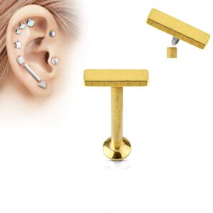 Piercing Street Piercing oreille labret vissage interne barre dore - Dore