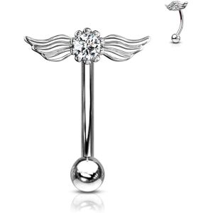 Piercing Street Piercing arcade acier ailes d'ange cristal - Argente