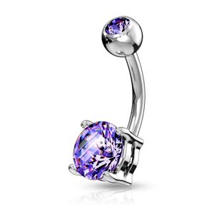 Piercing Street Piercing nombril solitaire zirconium rond tanzanite - Argente