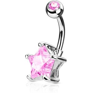 Piercing Street Piercing nombril solitaire zirconium étoile rose - Argenté - Publicité