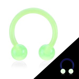 Piercing Street Piercing oreille fer a cheval Bioflex glow in the dark vert - Vert