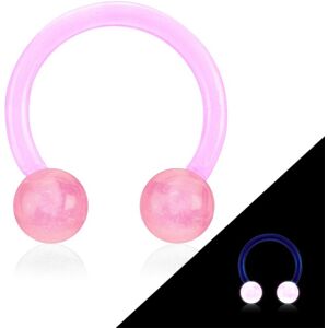 Piercing Street Piercing oreille fer a cheval Bioflex glow in the dark rose - Rose