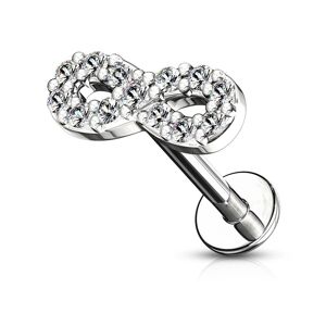 Piercing Street Piercing oreille labret levre infini pave de strass - Argente