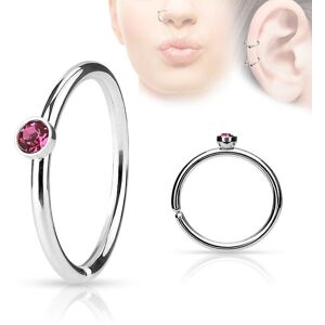 Piercing Street Piercing nez anneau cristal rose - Argente