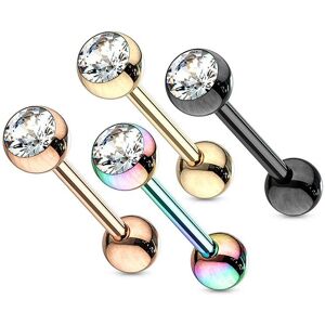 Piercing Street Lot de 4 piercing langue acier IP cristal -